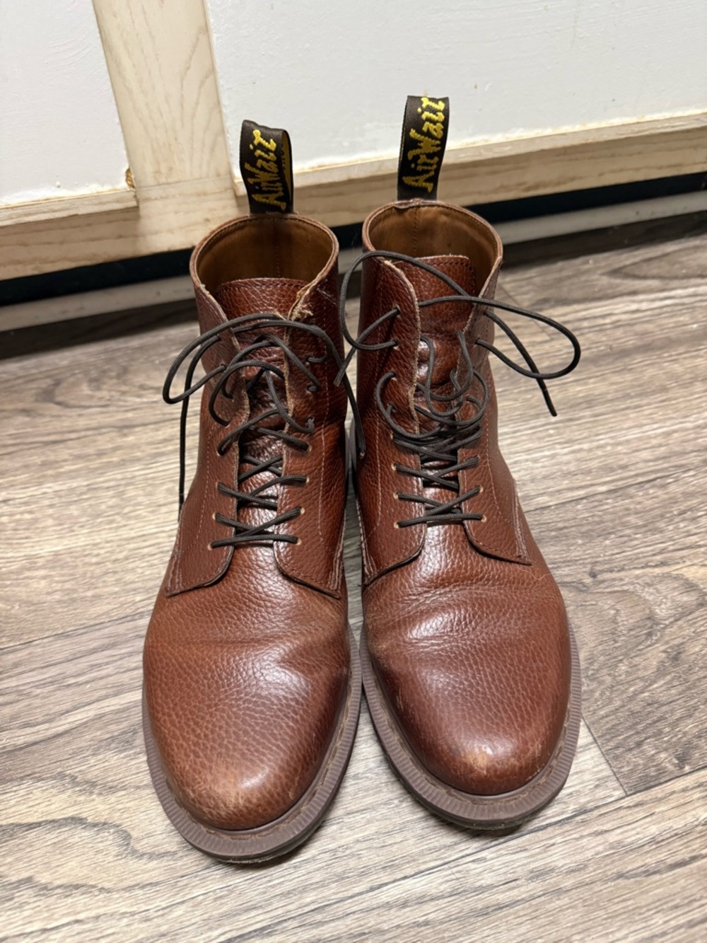 Dr Martens Brown Leather Lace-Up Boots